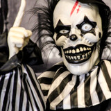 1.8-Ft. Animatronic Groundbreaker Clown with Lights and Sound, Indoor or Covered Outdoor Halloween Decoration