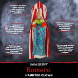 Haunted Hill Farm Haunted Hill Farm 6 ft Hanging Clown, Indoor/Covered Outdoor Halloween Decoration, LED Blue Eyes, Poseable, Battery-Operated, Romero, HHFTCL-4HLS