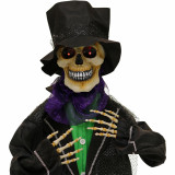 Haunted Hill Farm Haunted Hill Farm 5.4-ft Animatronic Skeleton Groom, Indoor/Outdoor Halloween Decoration, Red LED Eyes, Poseable, Battery-Operated, Marty, HHGRM-3FS