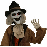 Haunted Hill Farm Haunted Hill Farm 5.25-ft Animatronic Gravekeeper, Indoor/Outdoor Halloween Decor, Red LED Eyes, Poseable, Battery-Operated, Jebediah Bones, HHGRVKPR-1FLSA