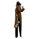 5.3-Ft. Jebediah Bones Animatronic Gravekeeper, Indoor or Covered Outdoor Halloween Decor, Red LED Eyes, Battery-Operated
