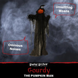 6-Ft. Life-Size Poseable Pumpkin Witch with Lights and Sound, Indoor/Covered Outdoor Halloween Decoration