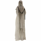 Haunted Hill Farm Haunted Hill Farm 6.25-ft Animated Reaper, Indoor/Covered Outdoor Halloween Decoration, LED Red Eyes, Poseable, Battery-Operated, Hallow, HHRPR-10FLSA