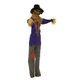 6-Ft. Poseable Scarecrow with Lights and Sound, Indoor or Covered Outdoor Halloween Decoration