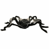 Haunted Hill Farm Haunted Hill Farm 2.5-ft Spider with Web, Indoor/Covered Outdoor Halloween Decoration, LED Red Eyes, Poseable, Battery-Operated, Cobweb, HHSPD-12FLSA