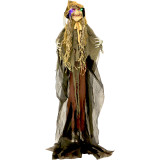 Haunted Hill Farm 5.58-ft Witch Scarecrow Animatronic, Battery-Operated