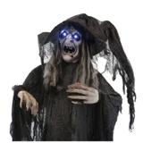 5.8-Ft. Animatronic Witch with Lights and Sound, Indoor/Covered Outdoor Halloween Decoration