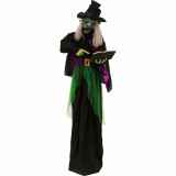 Haunted Hill Farm Haunted Hill Farm 6-ft Standing Witch, Indoor/Covered Outdoor Halloween Decoration, LED White Eyes, Poseable, Battery-Operated, Magda the Mad, HHWITCH-23FLSA