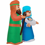 Fraser Hill Farm Fraser Hill Farm 6-Ft Pre-Lit Holy Family - Baby Jesus, Mary, and Joseph, Outdoor Blow-Up Christmas Inflatable with Lights and Storage Bag, FHFJMJESUS061-L