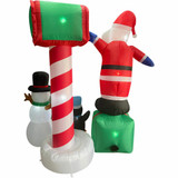 Fraser Hill Farm Fraser Hill Farm 6-Ft Tall Welcome Mailbox with Santa, Snowman, and Penguin, Outdoor Blow-Up Christmas Inflatable with Lights and Storage Bag, FHFSASNPGN061-L
