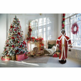 Christmas Time Fraser Hill Farm 58-In Dancing African American Mrs Claus with Hooded Cloak and Basket, Life-Size Christmas Holiday Indoor Home Decorations, FMC058D-2RD1-AA