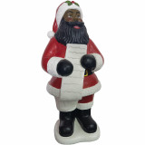 Christmas Time Christmas Time 3-Ft African American Santa Claus Figurine Holding a List, Resin Indoor or Covered Outdoor Holiday Decor, CT-RS036SC0-RDAA