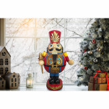 Fraser Hill Farm Fraser Hill Farm 3-Ft Roly Poly Nutcracker Toy Soldier, Resin Staue w/ LED Lights, Indoor or Covered Outdoor