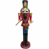 Fraser Hill Farm Fraser Hill Farm 4-Ft Nutcracker Toy Soldier Playing the Drums, Resin Statue w/ LED Lights, Indoor or Covered Outdoo
