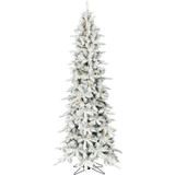 Fraser Hill Farm Slim Mountain Pine Flocked Christmas Tree Various Lighting and Size Options