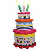 Fraser Hill Farm Fraser Hill Farm 6-Ft Tall Happy Birthday Cake with Faux Candles, Outdoor Blow-Up Inflatable with Lights and Storage Bag, FREDHBDAY061-L