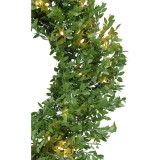  Fraser Hill Farm 24" Boxwood Green Christmas Décor Wreath with Clear LED Lights 