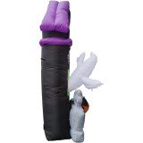 Haunted Hill Farm 9-Ft Inflatable Pre-Lit Arch with Ghost, Witch, and Tombstone, HIHLWNARCH091-L