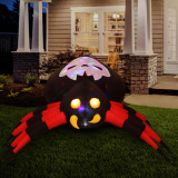 Haunted Hill Farm 6-Ft Inflatable Black and Red Spider with Multi-Color Disco Lights, HISPIDER063-L