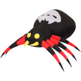 Haunted Hill Farm 6-Ft Inflatable Black and Red Spider with Multi-Color Disco Lights, HISPIDER063-L