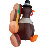 Fraser Hill Farm 8-Ft Wide Turkey Blow-Up Inflatable w/ Lights, Festive Party Decor for Thanksgiving, Harvest Celebrations, and Friendsgiving, FHHVTURKY081-L