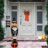 4-Ft. Jack-O-Lantern Nutcracker Prelit LED Resin Figurine, Indoor or Covered Outdoor Halloween Decoration, Plug-In