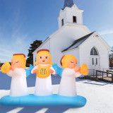 Fraser Hill Farm 8-Ft Pre-Lit Inflatable Angel Trio