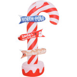 Fraser Hill Farm 6-Ft Pre-Lit Inflatable Candy Cane Direction Sign