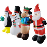 Fraser Hill Farm 4-Ft Tall Pre-Lit Inflatable Penguin, Snowman, Reindeer, and Santa Friends
