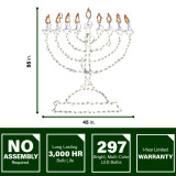 Fraser Hill Farm 55-In H x 45-In W Hanukkah Menorah Giant Indoor/Outdoor Sign with 297 LED Lights