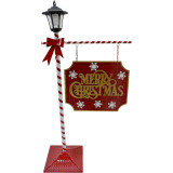 Fraser Hill Farm 4-Ft Lamp Post with Merry Christmas Sign and Solar Lantern, Prelit Outdoor or Indoor Christmas Decoration