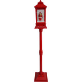 Fraser Hill Farm Let It Snow Series 49-In. Musical Mini Street Lamp with Santa and Snowman Scene, Cascading Snow, and Christmas Carols