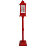  Fraser Hill Farm Let It Snow Series 49-In. Musical Mini Street Lamp with Santa and Snowman Scene, Cascading Snow, and Christmas Carols 