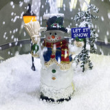 Fraser Hill Farm Let It Snow Series 69-In. Musical Snow Globe Lamp Post w/ Snowman Scene, 2 Signs, Cascading Snow, and Christmas Carols, Black