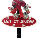  Fraser Hill Farm Let It Snow Series 74-In. Double Lantern Street Lamp w/ Santa Claus, Christmas Tree, 1 Sign, Cascading Snow, Music, Red/Black 