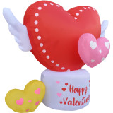 Fraser Hill Farm 5-Ft Light Up Valentines Day Flying Hearts with Wings Inflatable
