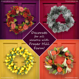  Fraser Hill Farm 20-In. Valentine's Day Ribbon Wreath with Roses, Bows, and Glitter Hearts, Festive Hanging Door or Wall Decoration 