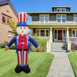  Fraser Hill Farm Americana Inflatables Bundle 3: 6-Ft. Wide American Flag and 8-Ft. Tall Uncle Sam, Outdoor Party Decor Blow-Up with Lights 