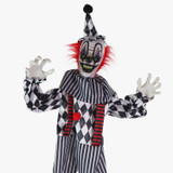 5.9-Ft. Animatronic Talking Clown on a Stage with Movement and Light-Up Eyes for Scary Halloween Decoration
