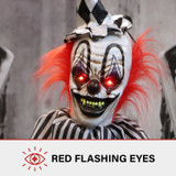 5.9-Ft. Animatronic Talking Clown on a Stage with Movement and Light-Up Eyes for Scary Halloween Decoration