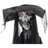 Haunted Hill Farm Captain Dreadful the Animatronic Shaking Pirate with Light-Up Eyes for Scary Halloween Decoration