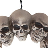 Haunted Hill Farm 15.7-In. Halloween Dungeon Skull Hanging Wreath for Indoor or Covered Outdoor Scary Haunted House Decoration