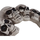 Haunted Hill Farm 15.7-In. Halloween Dungeon Skull Hanging Wreath for Indoor or Covered Outdoor Scary Haunted House Decoration