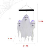 Haunted Hill Farm Animatronic Floating Ghost Heads of Halloween Forgotten, Current, and Hereafter with Blue Glowing Lights for Scary Decoration