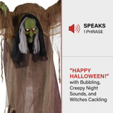4.9 Ft. Animatronic Talking Hunchback Witch with Movement and Lights for Scary Halloween Decoration