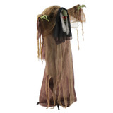 4.9 Ft. Animatronic Talking Hunchback Witch with Movement and Lights for Scary Halloween Decoration