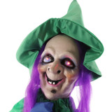 Haunted Hill Farm Vadoma the Animatronic Talking Fortune Teller Witch with Movement and Light-Up Crystal Ball for Scary Halloween Decoration