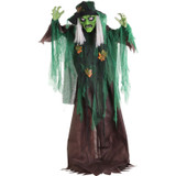 Haunted Hill Farm Animatronic Talking Forest Witch with Movement and Lights for Scary Halloween Decoration, HHWITCH-44FLSA