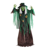 6-Ft. Animatronic Talking Forest Witch with Movement and Lights for Scary Halloween Decoration
