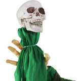 Haunted Hill Farm Marsha the Animatronic Shaking, Talking Voodoo Swamp Witch with Shrunken Skull Staff for Scary Halloween Decoration